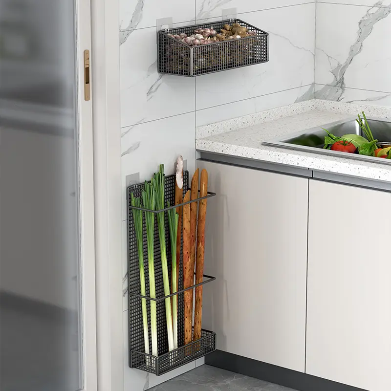 大葱收纳架家用厨房省空间墙上置物架壁挂蔬菜放葱收纳盒