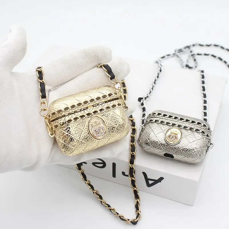 欧美新款水钻黑绳链条装饰小包单肩合金包包