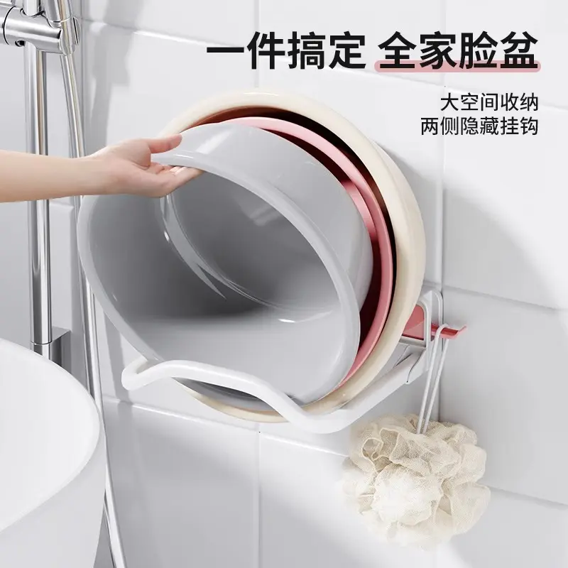 可折叠浴室卫生间挂架脸盆置物架痕免钉吸盘面盆架