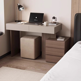 实木意式极简书桌家用卧室电脑桌现代简约台式办公桌写字台学习桌