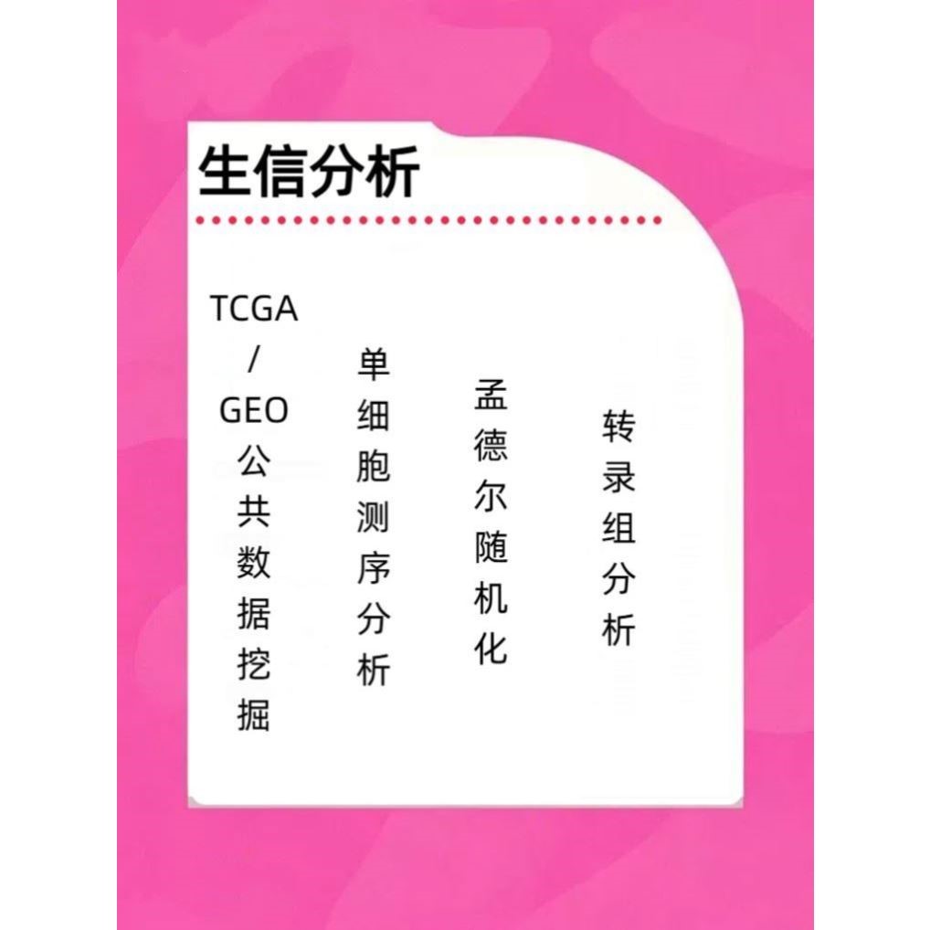 生信分析服务2/5分生物信息学TCGA/GEO数据挖掘中药复方网络药理