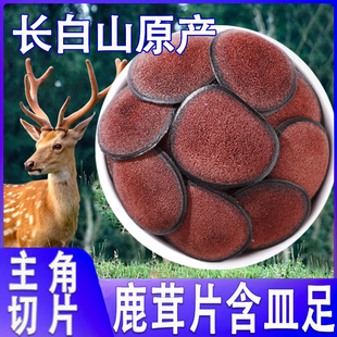鹿茸片正品官方旗舰店梅花鹿血片中药材泡茶泡水喝泡酒专用鹿角片