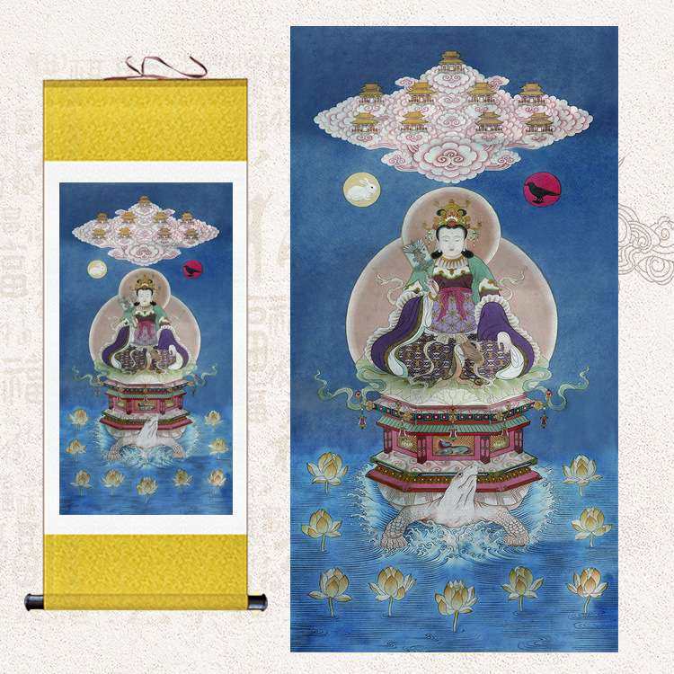 中天梵气斗母元君挂画斗姥圆君斗姆星君供奉家居斗姆元君人物画像