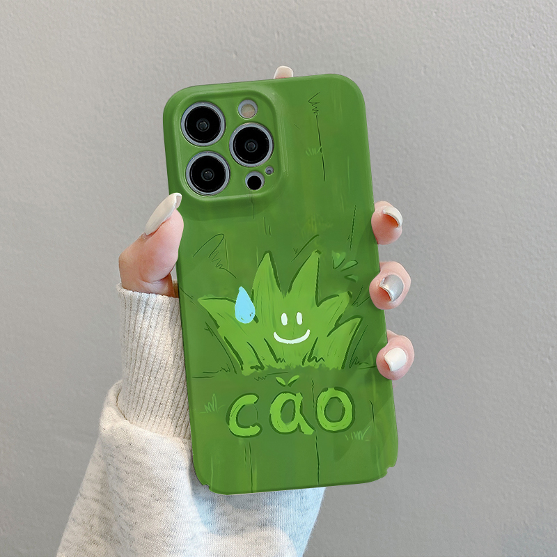 创意绿色草适用iPhone17promax手机壳苹果17独特超火16菲林15高级感14全包13小众12软硅胶11新款plus女pm外壳