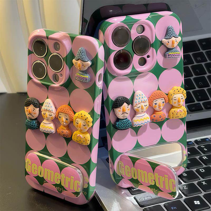 卡通小人偶支架新款适用苹果17promax手机壳iPhone16pro软硅胶菲林15plus全包14全包13高级感小众12pm防摔11