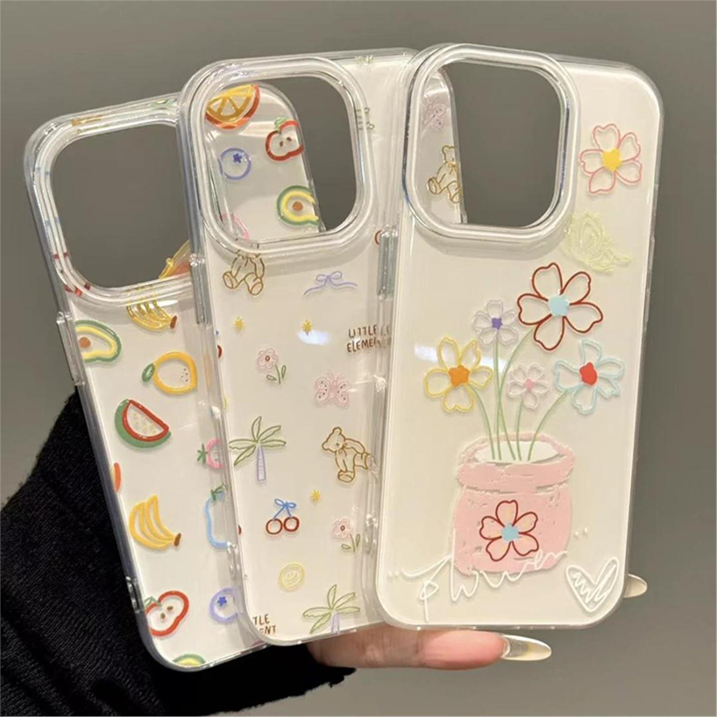 韩系卡通图案新款适用苹果