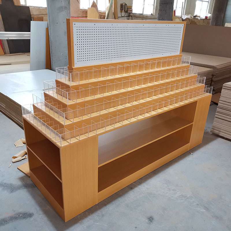 超市文具店货架散笔手工配件diy收纳盒展示亚克力笔架中岛双面柜