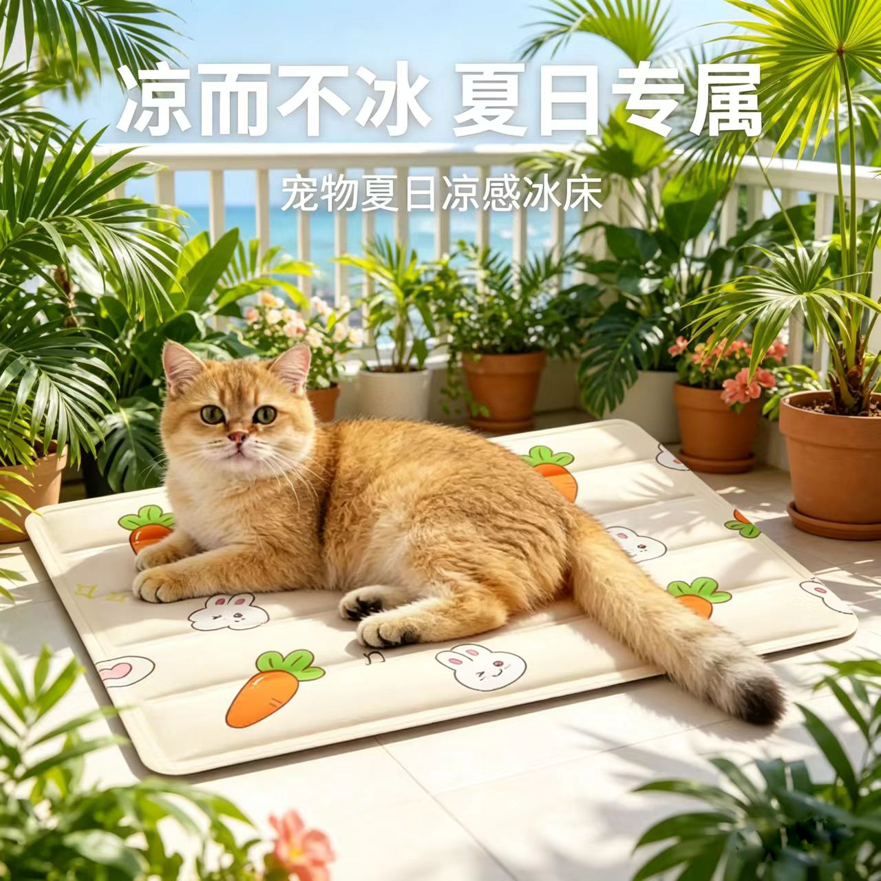 宠物冰垫夏季猫咪凉席垫子狗狗降温睡垫卡通冰床通用宠物垫子冰凉