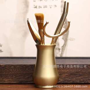 茶道功夫六君子套装茶具配件黄铜6君子喝茶 泡茶茶夹茶刀茶刷工具