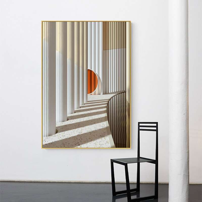 现代简约轻奢风建筑装饰画黑白抽象玄关走道壁画客厅卧室餐厅挂画图片