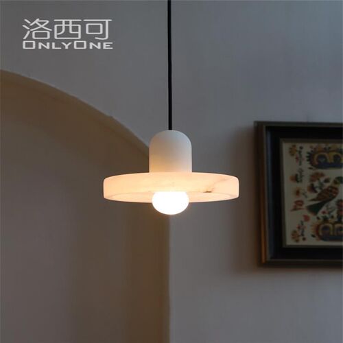 轻奢卧室吊灯设计师云石简约法式宅寂风床头灯餐厅吧台玄关小吊灯