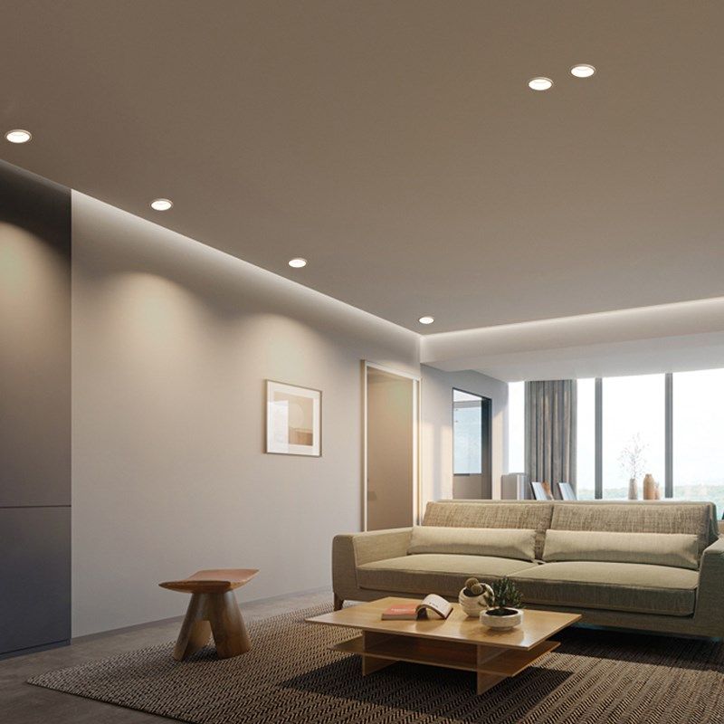 筒灯嵌入式家用深杯防炫无主灯客厅过道窄边全光谱高显护眼天花灯,家装灯饰光源,嵌入式筒灯,淘宝优惠券,粉丝福利购,淘宝优惠卷