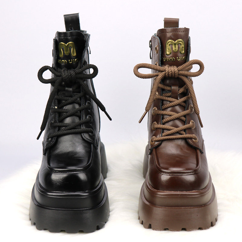 真皮12CM内增高马丁靴小个子女2025新款冬季羊毛加绒款厚底保暖,女鞋,马丁靴,淘宝优惠券,粉丝福利购,淘宝优惠卷