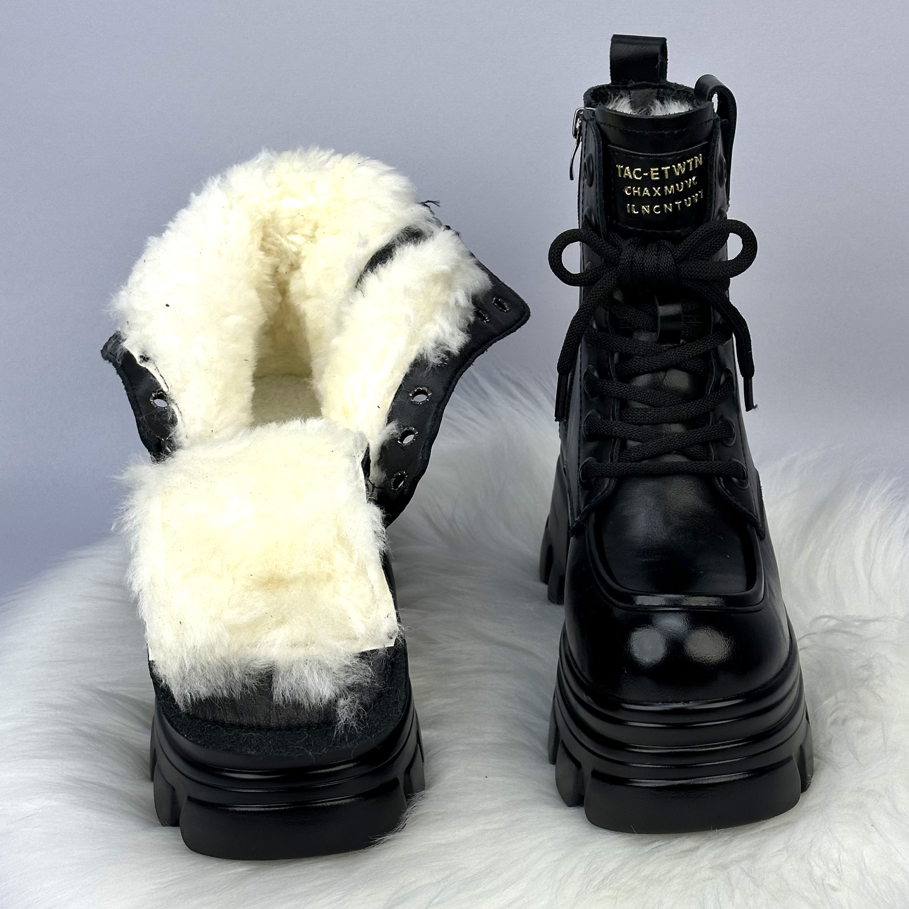 10cm羊毛马丁靴女款增高加绒厚底皮毛一体雪地靴女冬防寒短筒真皮,女鞋,马丁靴,淘宝优惠券,粉丝福利购,淘宝优惠卷