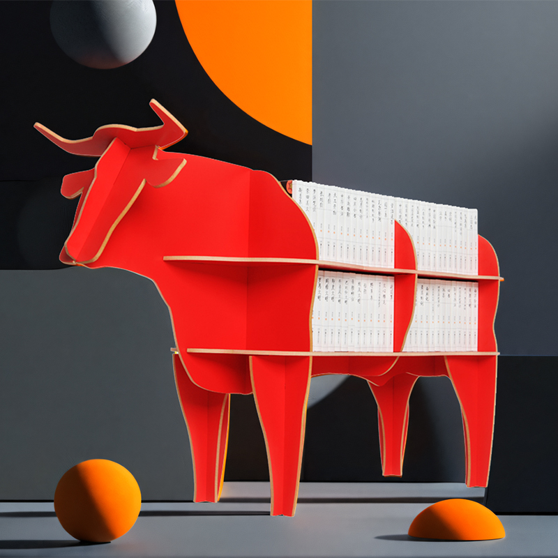 办公桌装饰摆件创意牛形书架+120本迷你书装饰摆件客厅轻奢高档礼品文艺装饰品文创纪念品实用礼物送朋友