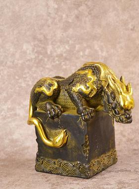 宏达 全黄铜鎏金避水兽室内玄关避水兽铜器礼品摆件