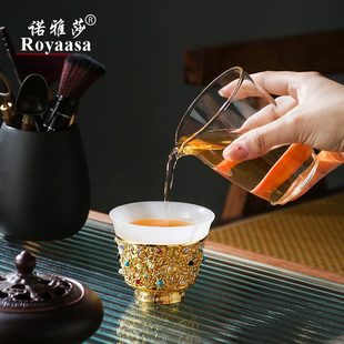 专用琉璃茶具 喝茶主人杯茶盏瓷茶杯玉个人永固杯女品茗杯单个男士