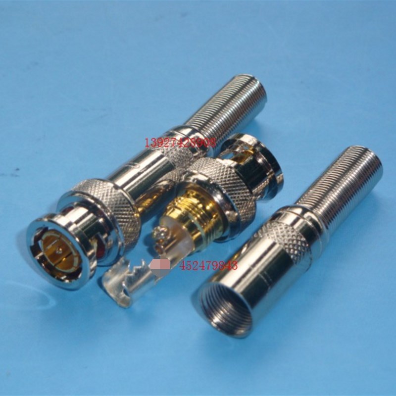 BNC公免焊75-5铜芯射频信号接线头 BNC-J同轴Q9示波器监控接头优