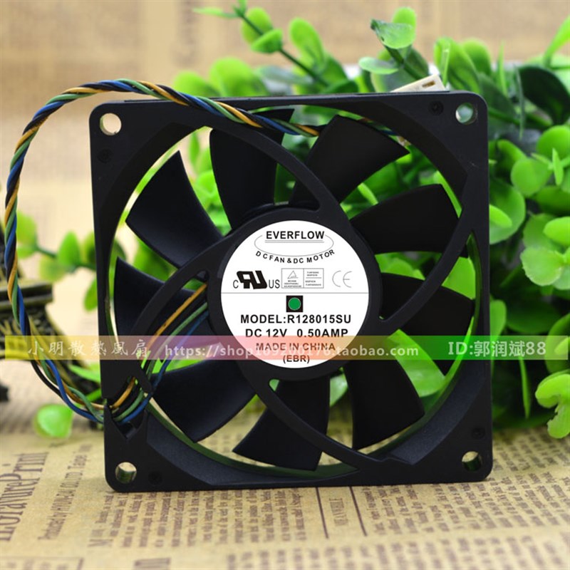 R128015SU全新EVERFLOW 8015 12V 0.50Amp 8CM 机箱散热风扇风机