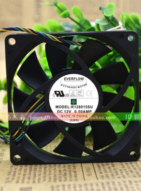 R128015SU全新EVERFLOW 8015 12V 0.50Amp 8CM 机箱散热风扇风机