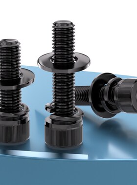 黑色塑料尼龙杯头内六角螺栓螺丝螺母垫片三组合套装M456M8M10M12