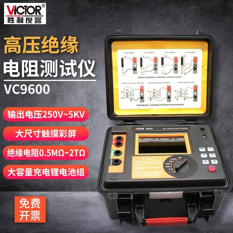 胜利高压绝缘电阻测试仪 兆欧表 电阻测试器VC9600B/S