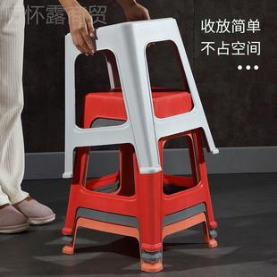 塑料客凳子家加厚成人板凳简约放特厚椅子防滑用熟胶高凳XMV餐桌