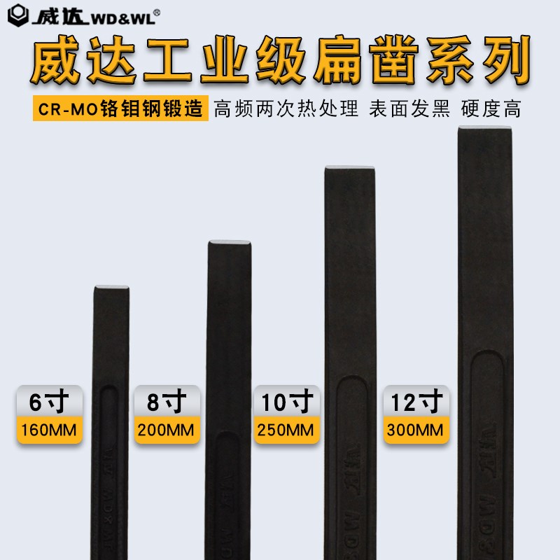 威达 扁凿石工凿 铬钼钢凿子水泥凿钢凿扁头凿合金钢扁凿錾子工具