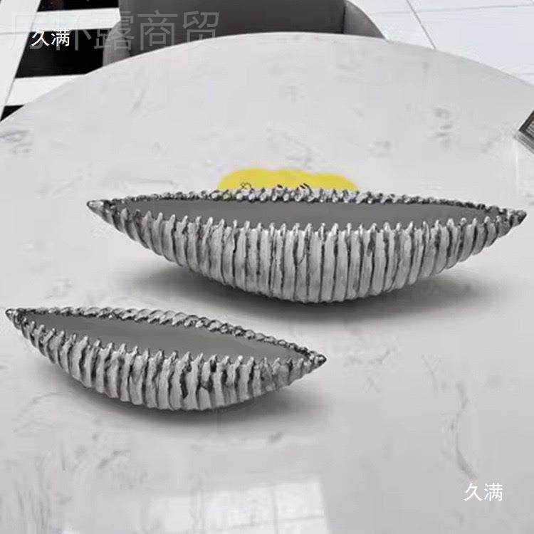 奢风花盆复合材质间花轻器WHH样板房客厅桌花面插家居装饰品