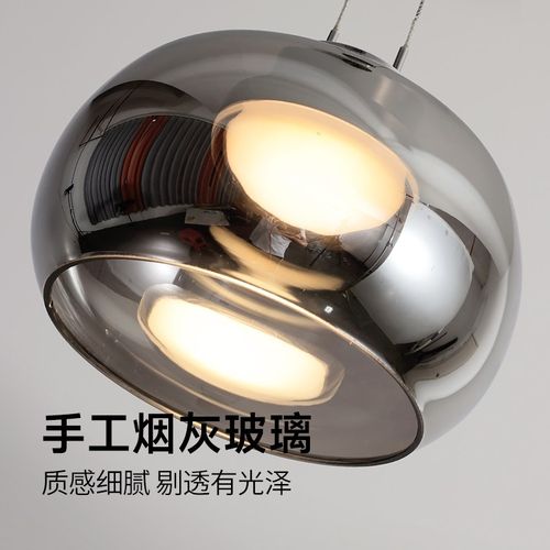 柏丁意式轻奢餐厅吊灯2025新款高级感现代三头玻璃升降吧台餐桌灯