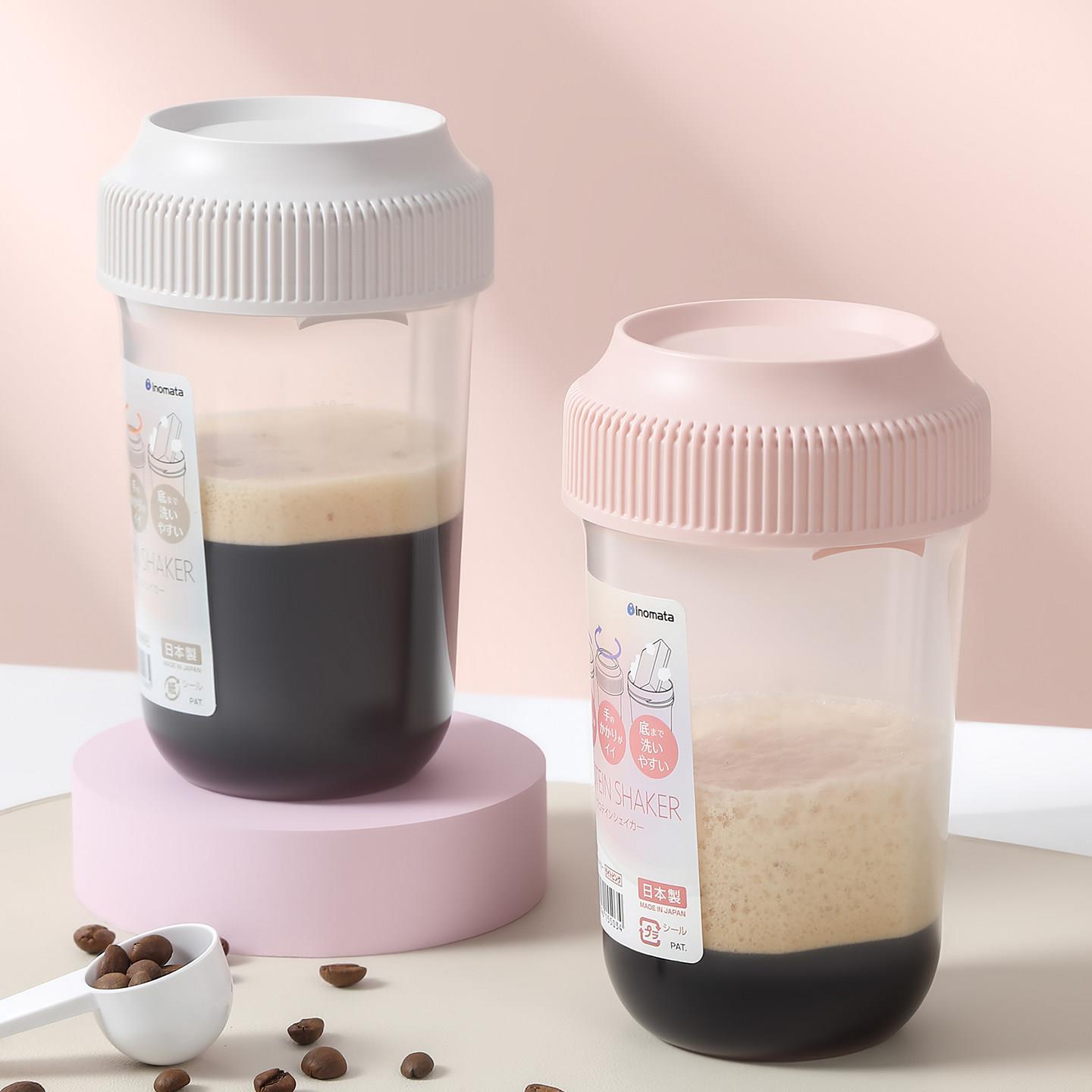 日本进口外带便携手摇咖啡杯摇摇杯分装蛋白粉牛奶豆浆刻度水杯子