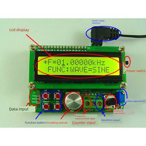FYE050高性价比/功率型任意波形DDS函数信号源发生器模块/频率计