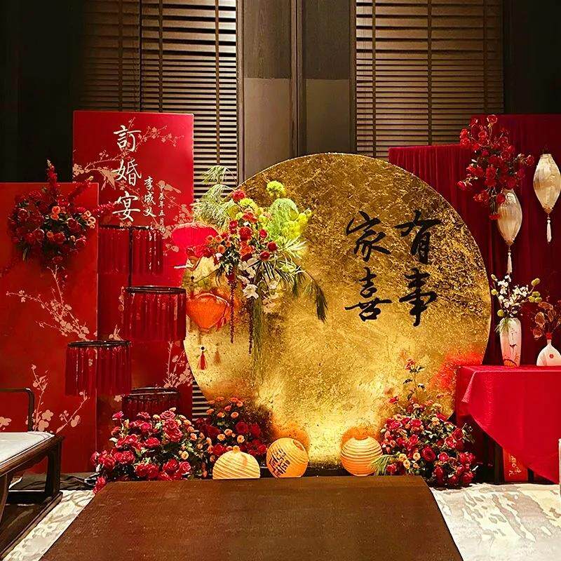 金箔纸婚庆kt板贴金中式婚礼背景装饰周岁订婚布置迎宾牌改色贴纸