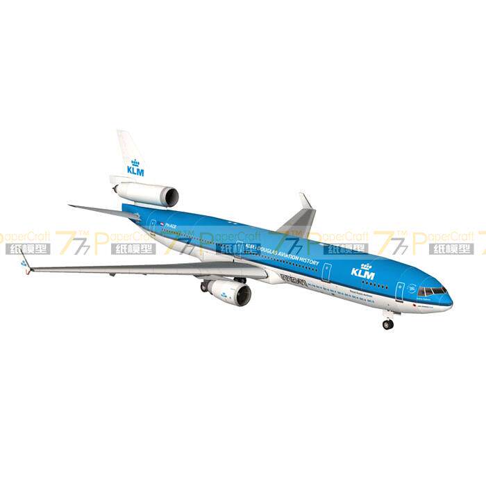 纸模型非成品 麦道MD-11荷兰皇家航空1:72 1:100 民航客机飞机