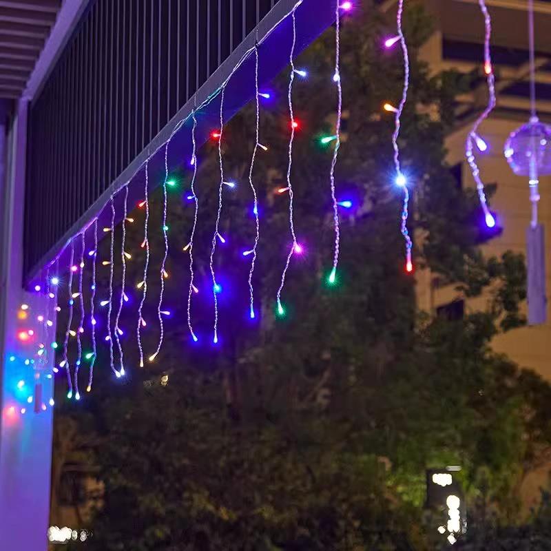 户外LED彩灯灯串满天星七彩瀑布灯窗帘灯夜市烧烤店装饰灯气氛灯