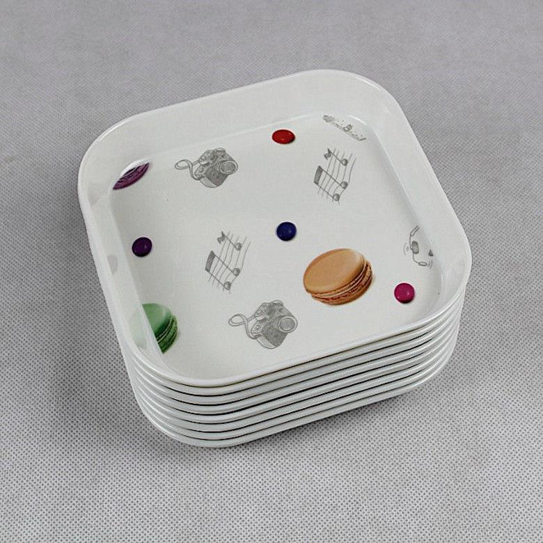 餐桌吐骨头碟放垃圾鱼刺渣盘家用密胺水干果零食小吃瓜果吐壳盘子