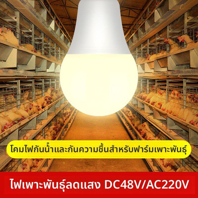 养殖专用照明灯泡DC48V伏可调光220V养鸡场防水家禽灯低压led直流
