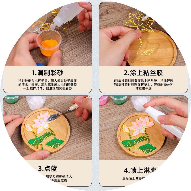 免掐丝珐琅杯垫diy手工材料包非遗文化暖场团建半小时活动半成品