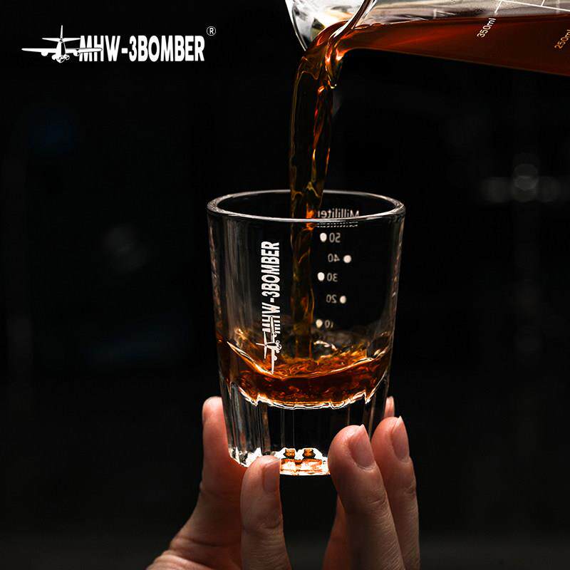 MHW-3BOMBER轰炸机咖啡量杯 shot杯 玻璃盎司杯 带刻度浓缩杯50ml