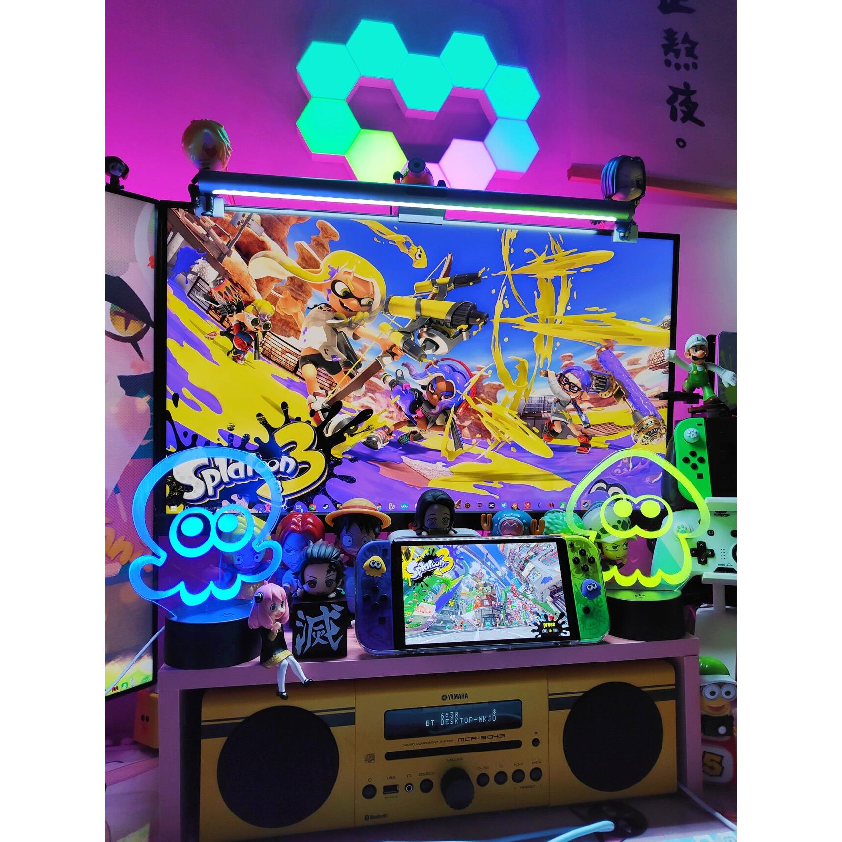 splatoon鱿鱼章鱼小夜灯喷射战士鱿型喷喷3斯普拉遁周边七色灯