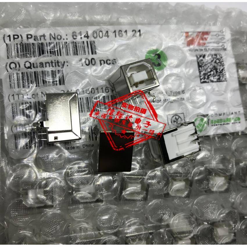WE原装 61400416121 WR-COM Type B 4Pin USB2.0-D打印机母座接口