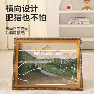 油画猫抓板猫窝一体四季通用世界名画猫窝猫咪艺术相框磨爪神器