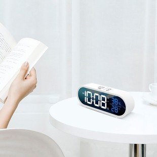 三每LED静音学生闹钟室内温湿度计电子时钟儿童床头钟声控夜光M31