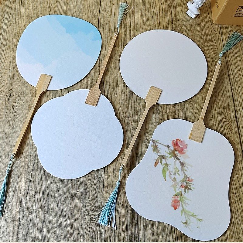 遵爵水彩纸画扇全棉640g双面空白中粗细纹棉浆水彩纸团扇DIY手