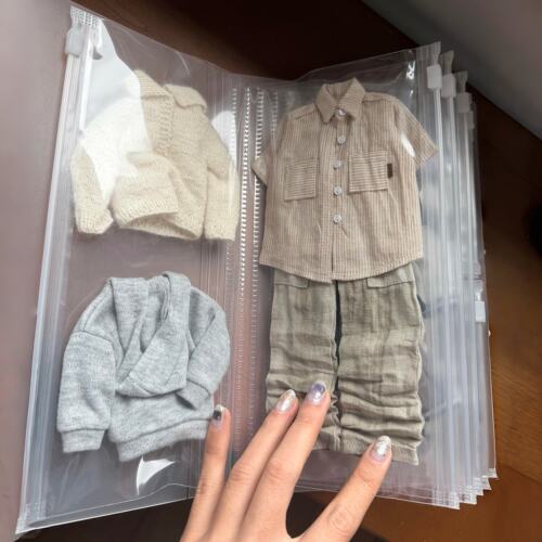 娃衣收纳袋0b22娃衣10cm娃衣自嘲熊玩偶衣服收纳防尘袋透明整理袋