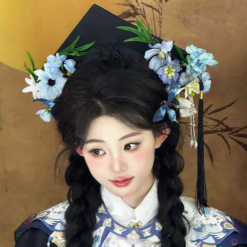 簪花学士帽新中式成品DIY包