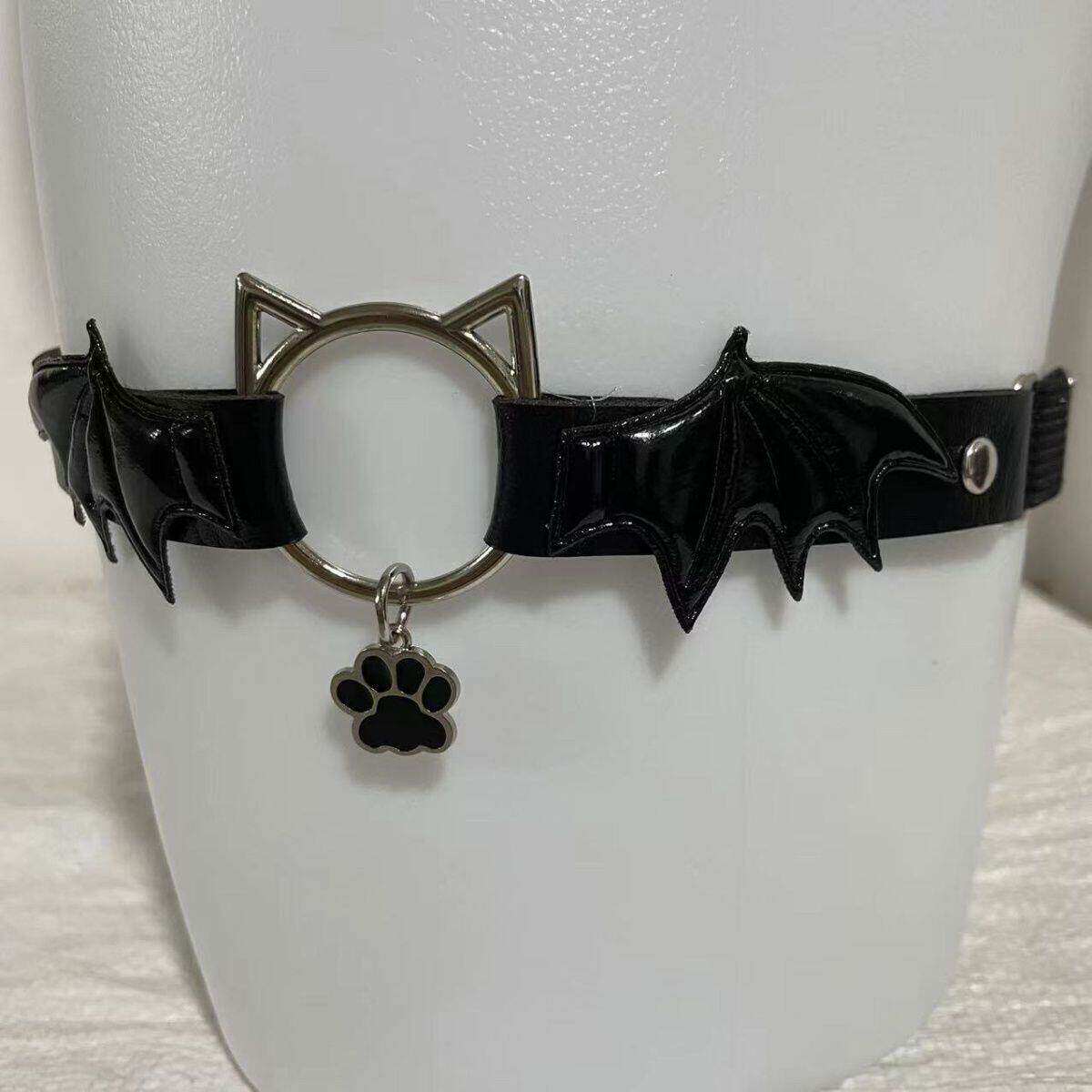 Lolita哥特恶魔翅膀猫爪吊坠皮革腿环腿带芒星亚文化jk性感大腿带