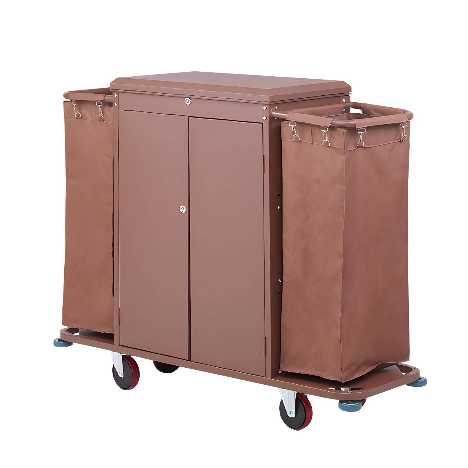 酒店宾馆客房带门带盖带锁多功能手推布草车保洁服务车清洁工作车