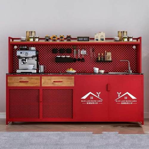 办公室柜水吧台一体IJK柜边司柜靠墙公餐茶水柜咖啡洗手池作台柜