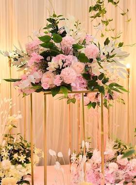 新款路MQF引花新波花艺艺烛台桌浪花舞台现场布置绢花引路花款婚